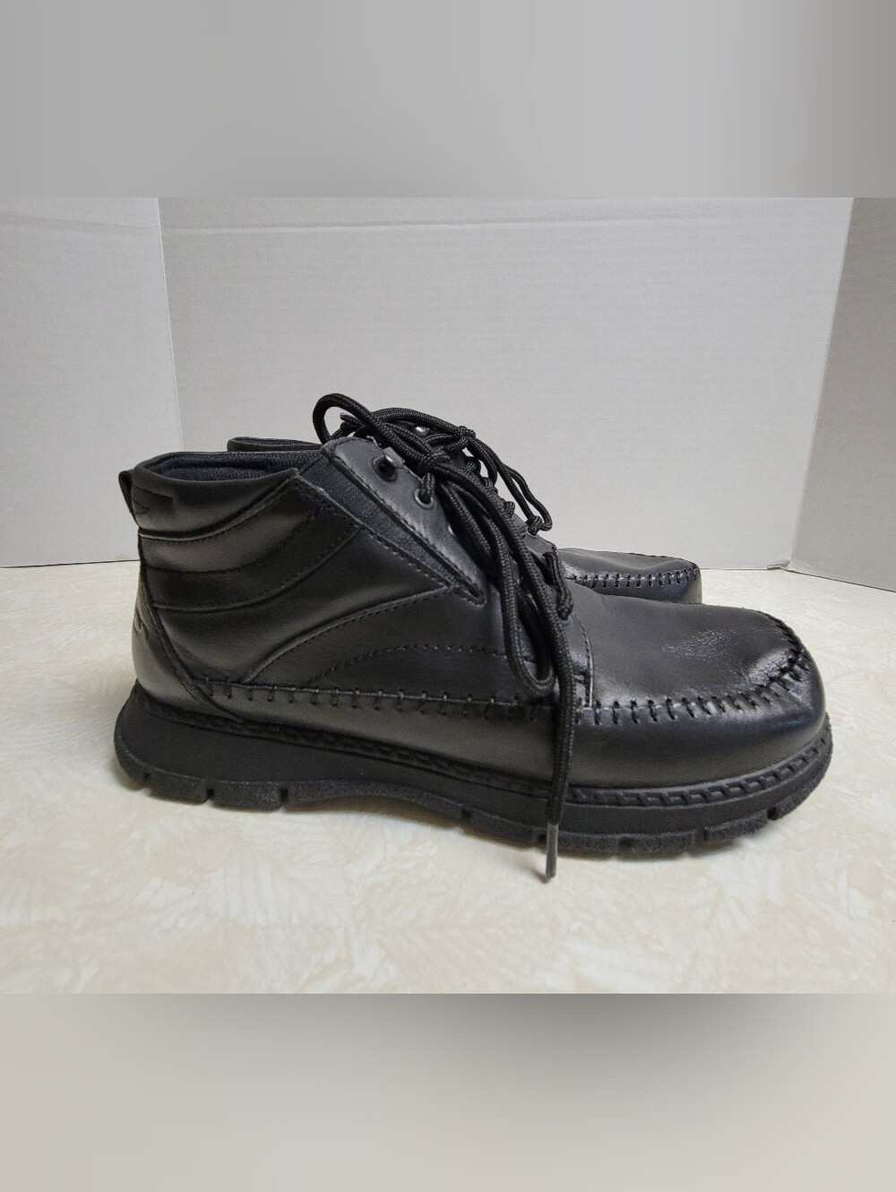 Women's Dr. Scholl's Black Lace-Up Moc Toe Ankle Booties
